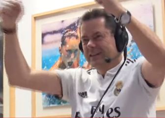 Roncero no podía más: el grito de victoria con el gol de Lucas Vázquez