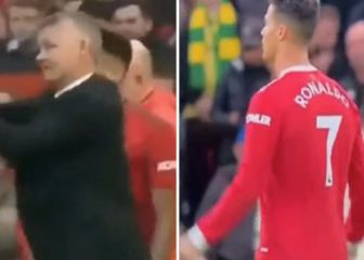 Lo que le faltaba al United: el gesto de Cristiano mofándose de Solksjaer en el 5-0