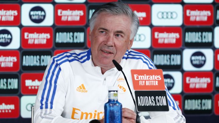Carlo Ancelotti, entrenador del Real Madrid, en rueda de prensa.