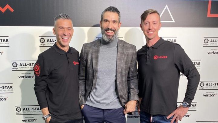 Guti, con Sanz y Luis García en el acto de LaLiga.
