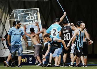 Las imágenes de la invasión al césped de los hinchas del Gremio