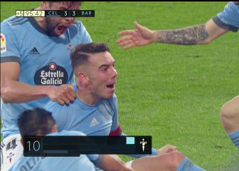 El golazo de Aspas en el 96' que igualó el 0-3 del Barcelona