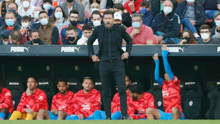Simeone, en Mestalla. 