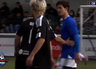 La reacción de Edu Aguirre que aplauden las redes tras llevarse un patadón en la Liga de Medios