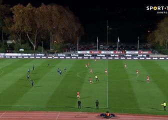 El gol del Benfica nada más sacar jugando contra 9 desde el pitido inicial en un partido oficial