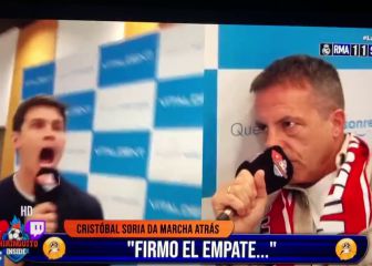 La reacción en caliente de Soria justo en el momento del gol de Vinicius: el madridismo se relame