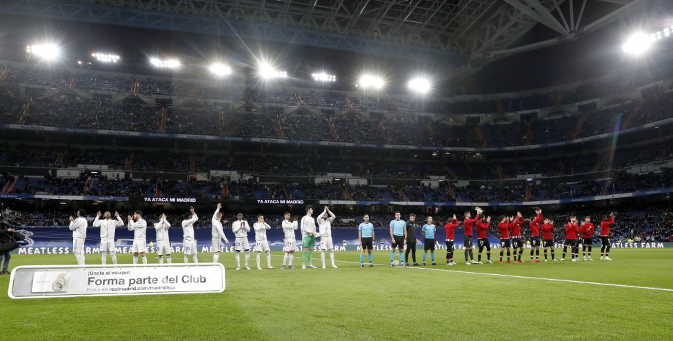 Formación de los equipos del Real Madrid y Athletic Club.