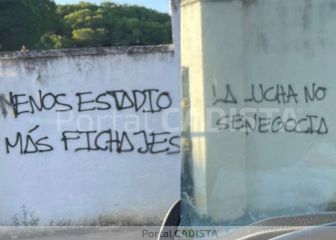 Cádiz amanece con pintadas: “Menos estadio, más fichajes”