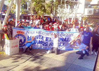 Las peñas madridistas de Estados Unidos celebraron la victoria en el derbi