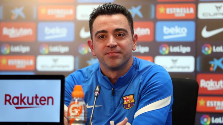Xavi Hernández, entrenador del FC Barcelona, comparece en rueda de prensa.