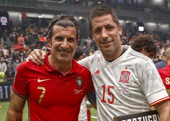El partido de las leyendas entre Portugal y España en imágenes