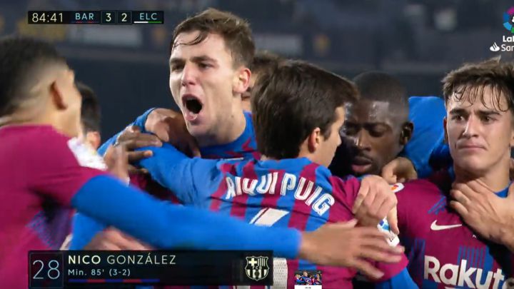 Vean el gol de Nico con suspense que salva al Barça del desastre