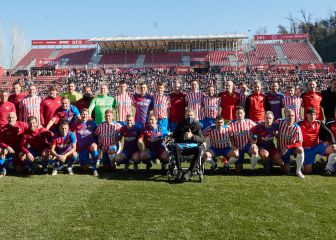 Veteranos del Barcelona y del Girona juegan contra la ELA