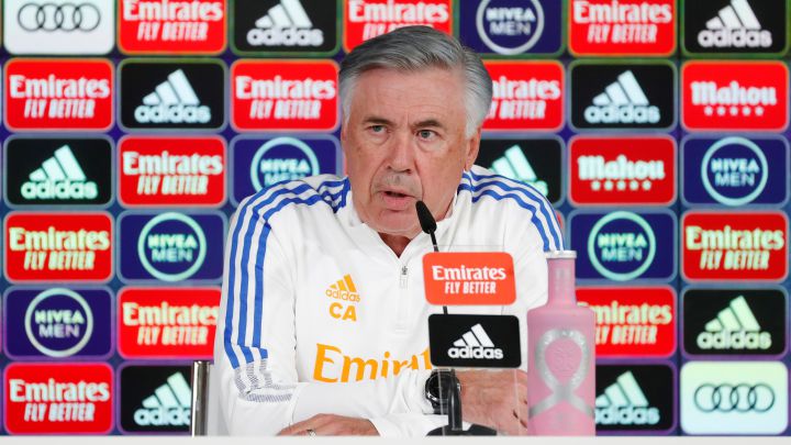 Ancelotti, entrenador del Real Madrid, en rueda de prensa.