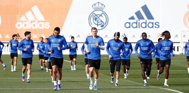 El entrenamiento del Real Madrid.