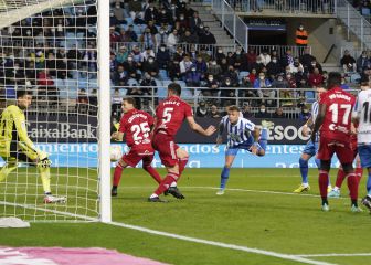 Okazaki arrebata el triunfo al Málaga, en el último suspiro