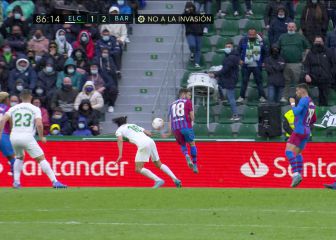 La mano de Jordi Alba después del 1-2 que indigna al Elche