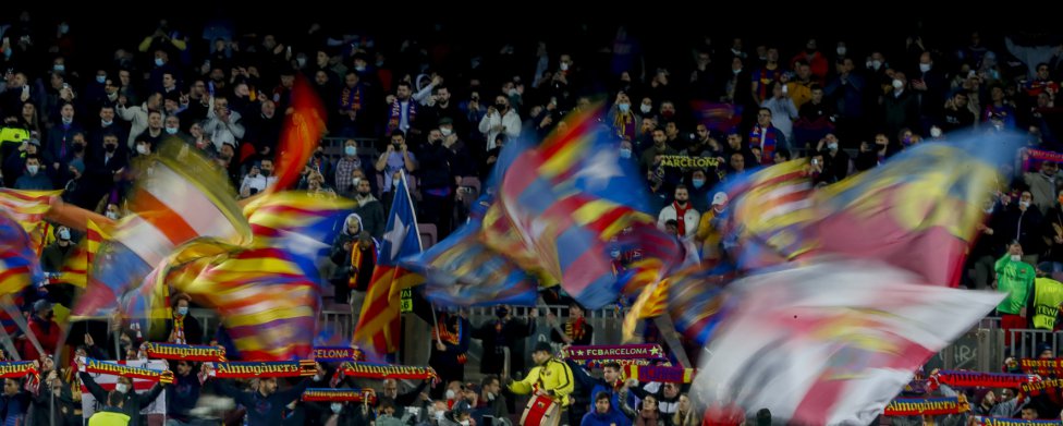 Aficionados del Barcelona.