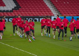 Entrenamiento con lluvia y con Kondogbia, Giménez y Hermoso