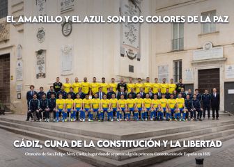 El Cádiz lanza un guiño a Ucrania con su foto oficial