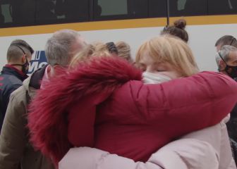 El Convoy humanitario de la AFE llega a Madrid desde la frontera con Ucrania