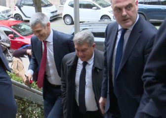 Las llegadas de Florentino y Laporta a la comida de directivas
