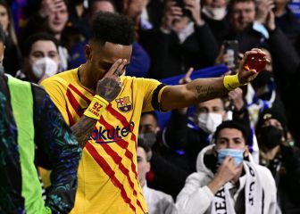 El Aubameyang más excéntrico en la cara de Asensio y Lucas