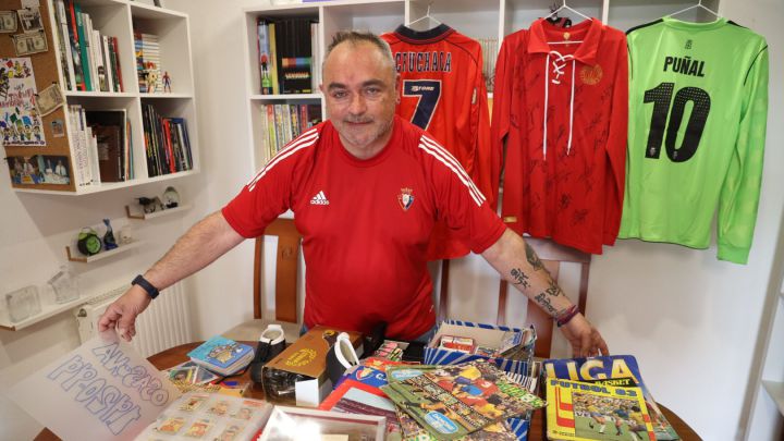 Miki Bermejo, pasión por Osasuna y los cromos