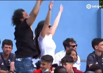 Marcelo y su mujer totalmente desatados en la grada con la victoria de su hijo