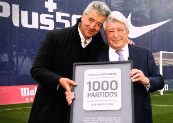 Enrique Cerezo celebra sus 1000 partidos oficiales en el Atlético