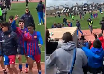 El feo gesto de Abde del Barça B que generó la trifulca contra el Linense