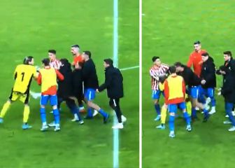 Fue demasiado lejos: la secuencia completa de la 'macarrada' final del derbi asturiano