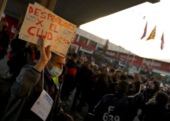 Protestas en los aledaños del Camp Nou: 