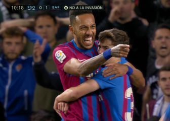 ¡Ya van 9 en 11 partidos!: otro gol de Aubameyang que vuelve a ser vital para la victoria del Barça