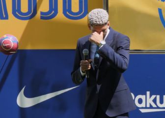 El momento en el que Araujo no puede más y rompe a llorar en mitad de su presentación