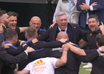 Lo ha ganado todo y aun así vean cómo lo celebró: emocionante ver a Ancelotti con su staff
