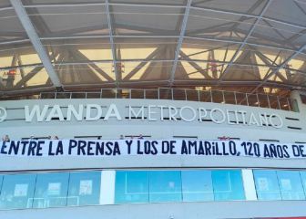 Polémica pancarta contra el Madrid en el Wanda Metropolitano
