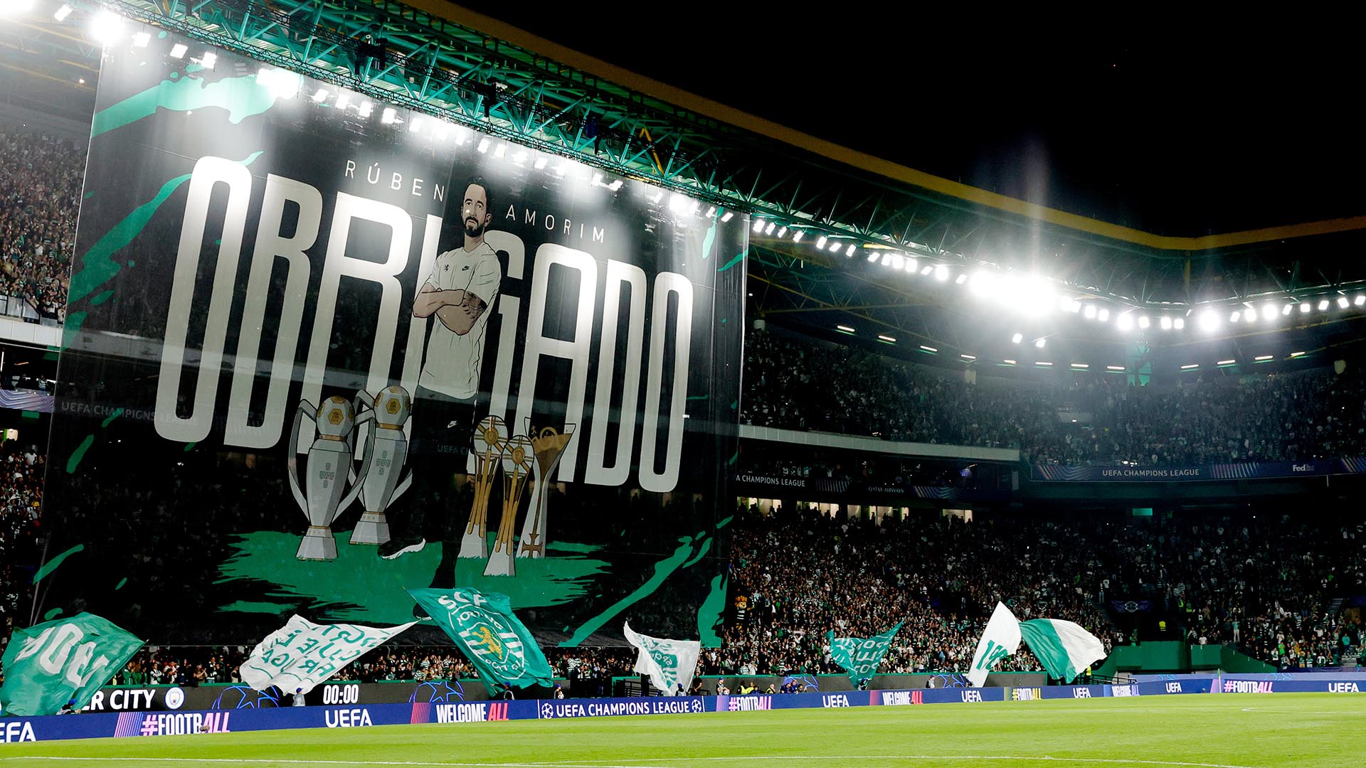 Homenaje de la aficin del Sporting a Amorim