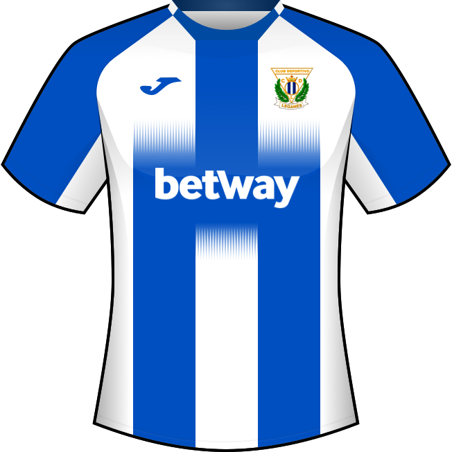 Primera equipación: Club Deportivo Leganés