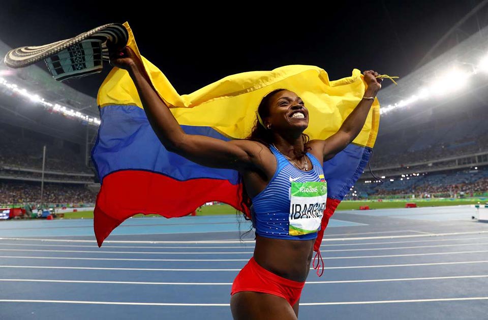 Caterine Ibarg¨¹en, medalla de oro en triple salto en R¨ªo de Janeiro.