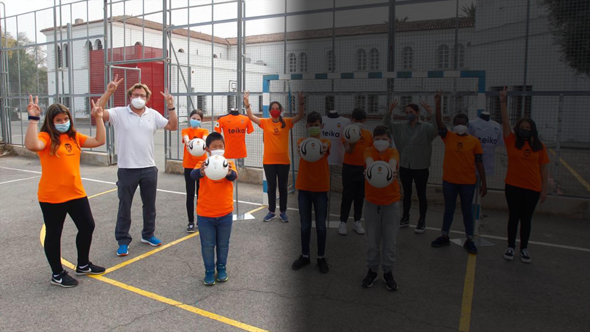 El proyecto del Valencia 'Escoles COR Blanquinegres' se adapt¨® con rapidez y continu¨® latiendo en confinamiento