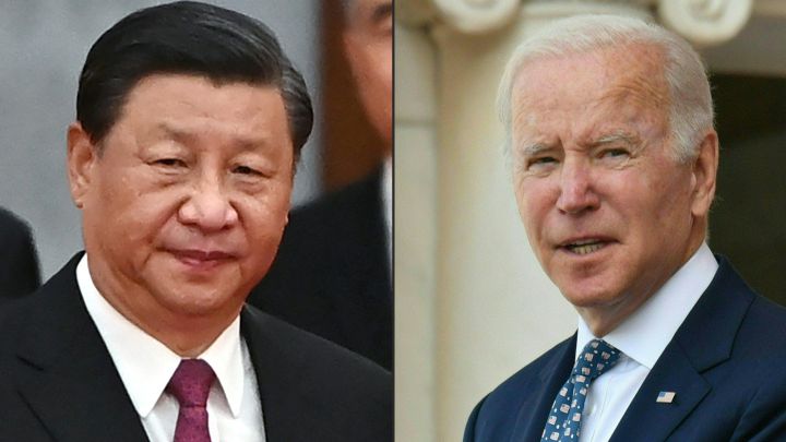 El presidente de China Xi Jinping y el presidente de Estados Unidos Joe Biden.