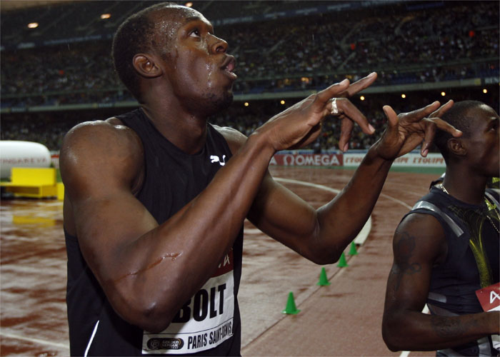 Bolt, a dos centésimas de la marca de Tyson Gay