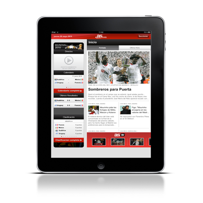 AS es el primer medio deportivo en iPad
