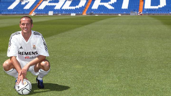 Michael Owen, durante su presentación con el Real Madrid.