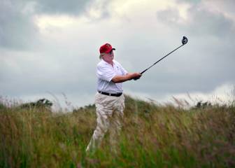 Trump emula a Sergio García jugando en sus campos de golf