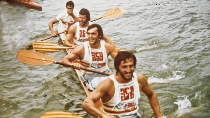 El K4 de Menéndez, Ramos Misioné, Esteban Celorrio y Díaz-Flor.