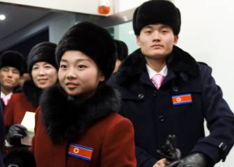 La delegación de Corea del Norte llega a Pyeongchang