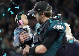 Nick Foles y su hija en la Super Bowl, foto del año en la NFL