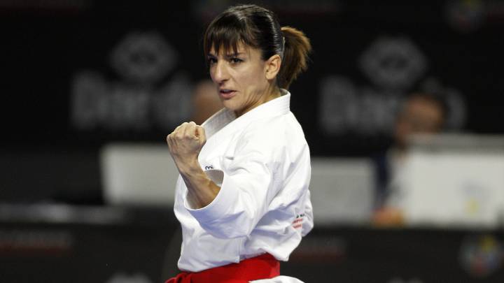 La karateka talaverana Sandra Sánchez, durante la final de katas de los Mundiales de Madrid.
